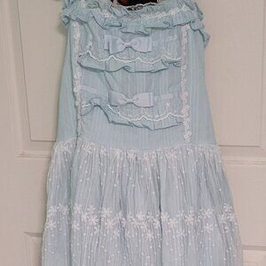Pure Cotton Mint JSK with White Lace